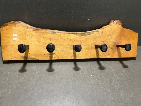 Coat/hat rack made from railway spikes
