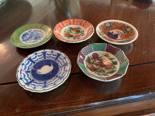 5 Small Japanese Porcelain Trinket Dishes