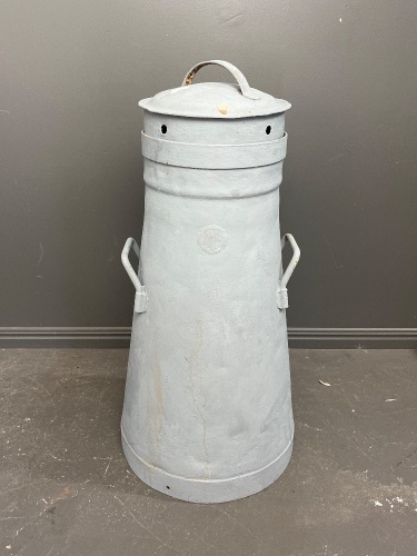 Painted steel cream can 730 tall