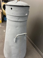 Painted steel cream can 730 tall - 3