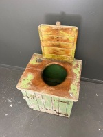 Antique thunder box used for vegetable storage no internal tin