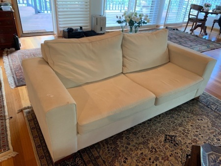 2 Seater Australian Made Cream Fabric Sofa