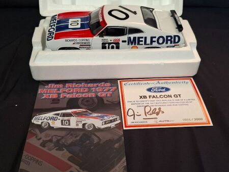 1977 Ford Falcon XB GT - # 10 Jim Richards/Rod Coppins - Hardie-Ferodo 1000 - 0004/3000 - AUTOart 87714 - Certificate Signed Jim Richards