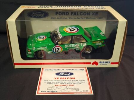 1983 Ford Falcon XE - # 17 Dick Johnson/Kevin Bartlett - Green James Hardie 1000 - 0004 / 7620 - BianteB180301A - Certificate Signed Dick Johnson