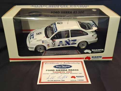 1988 Ford Sierra RS500 - # 9 Allan Moffat/G. Hansford/K. Niedzwiedz - Tooheys 1000 - 0004/6000 Biante 103 888009 - Certificate Signed Allan Moffat