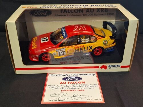 1999 Ford Falcon AU - # 17 Dick Johnson/Steven Johnson - FAI 1000 - 0004/5004 - Biante - MB009 - Certificate Signed Dick Johnson
