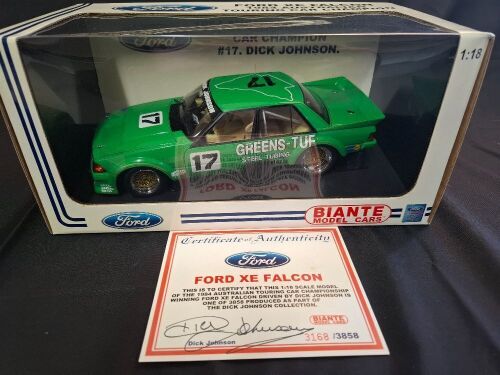 1984 Ford Falcon XE # 17 Dick Johnson - Green's Tuff - Winner ATCC - 3168/3858 - Biante B180301D - Certificate Signed Dick Johnson