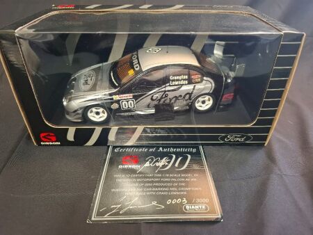 2001 Ford Falcon AU XR8 # 00 Lowndes/Crompton - Gibson Motorsport Queensland 500 - 0003/3000 - Biante MB021 - Certificate Signed Craig Lowndes & Neil Crompton; Poor Quality Finish &ndash; Bubbling Paint