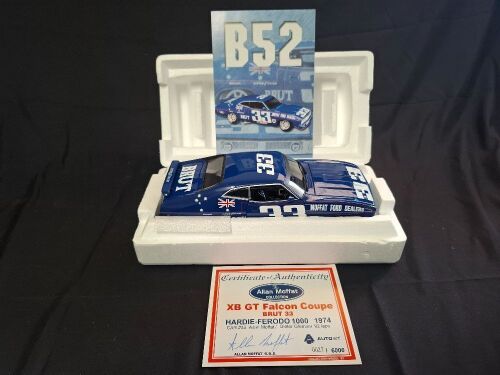 1974 Ford Falcon XB GT # 33 Allan Moffat/Dieter Glemser - Hardie-Ferodo 1000 - 0027/6000 - AUTOart 87411 - The Allan Moffat Collection; Certificate Signed Allan Moffat