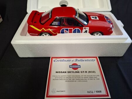 1991 Nissan Skyline GT-R (R32) # 4 Mark Gibbs/Rohan Onslow - Winner Sandown - 0454/1008 - AUTOart 89177 -