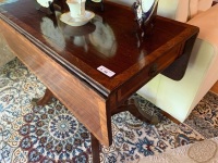 Regency Mahogany Pembroke Table with Single Drawer & Rosewood Cross Banded Decoration - 3