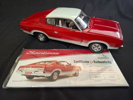1974 Chrysler VJ Charger XL Sportsman in Vintage Red & Alpine White - 0872/1200 - Classic Car 18161 - Fair Condition; repaired mirror