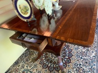 Regency Mahogany Pembroke Table with Single Drawer & Rosewood Cross Banded Decoration - 5