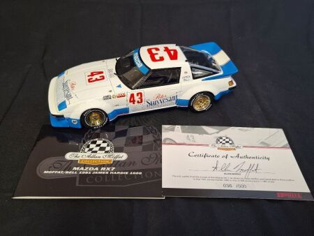 1981 Mazda RX7 # 43 Allan Moffat/Derek Bell - 3rd Place - James Hardie 1000 - 0036/0500 - Biante BNG0003 - Certificate Signed Allan Moffat