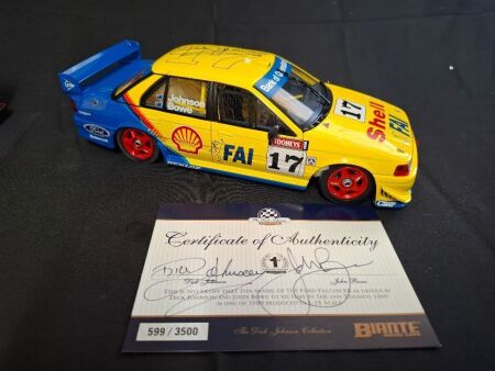 1994 Ford Falcon EB - # 17 Dick Johnson/John Bowe - Winner Tooheys 1000 - 0599/3500 - Biante BNF0001 - Certificate signed Dick Johnson & John Bowe / Car Signed Dick Johnson; DJC & BWC