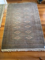 Aqua Blue Silk Persian Rug with Repeating Lozenge Design