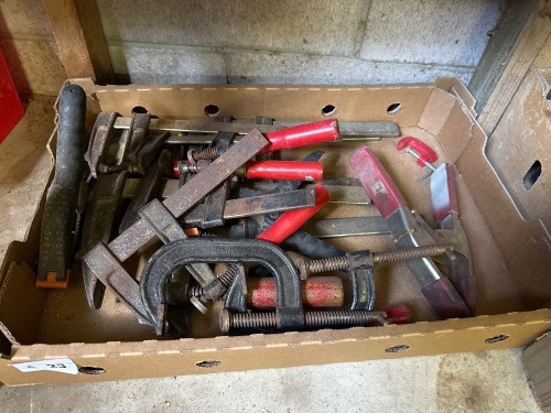 Box lot of clamps