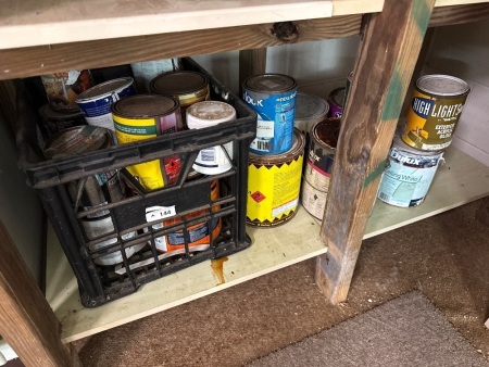 Shelf lot of assorted paint