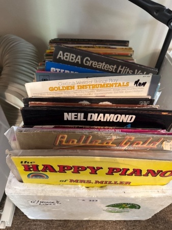 Box of assorted records