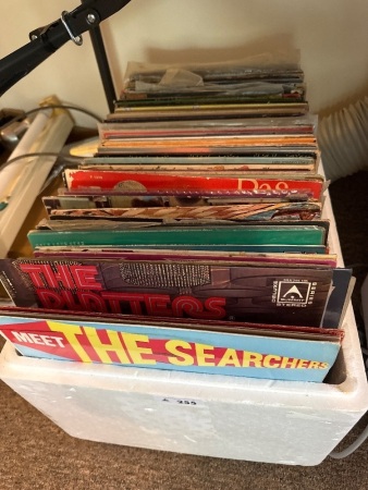 Box of assorted records