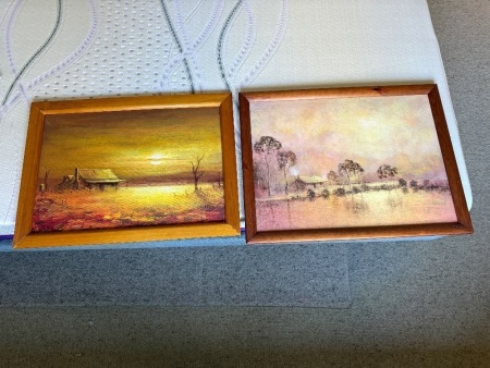 2 framed watercolours on board signed Jack Heywood