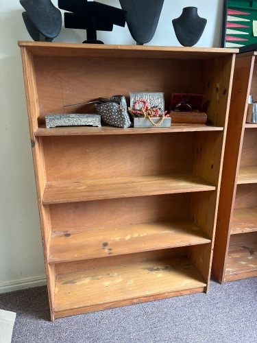 Solid timber pine four tier bookcase