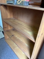 Solid timber pine four tier bookcase - 2