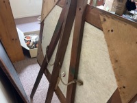 Pair of large timber framed blackboards 1 freestanding & 1 wall mount - 2