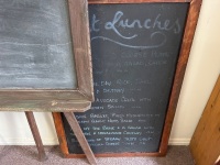 Pair of large timber framed blackboards 1 freestanding & 1 wall mount - 3