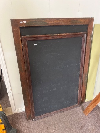 Pair of large rustic timber framed blackboards