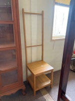 Natural Bamboo towel rack chair with under seat storage