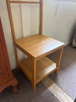 Natural Bamboo towel rack chair with under seat storage - 2