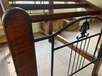 Large freestanding Timber & Wrought Iron textile display stand - 2