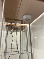 Pair of tall glass display cabinets with integrated lighting - 4