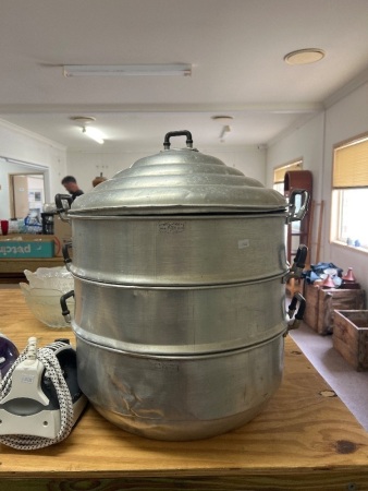 Large commercial aluminum steamer multi tier