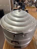 Large commercial aluminum steamer multi tier - 3