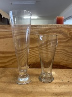 Box lot of assorted beer glasses