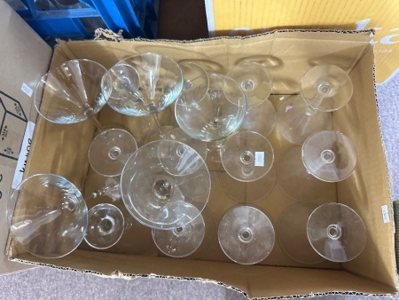 Box of Martini glasses 17