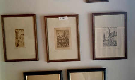 Set of 3 Vintage Signed Ltd Edition Lithographs of European Castles