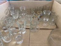 Box lot of mixed nostalgic drinking glasses, snapps and shot glasses - 3