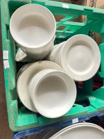 Box lot of 23 serving plates and 80 side plates and 13 starter soup bowls - 2
