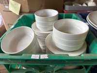 Box lot of 23 serving plates and 80 side plates and 13 starter soup bowls - 3