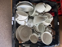 Box lot of coffee cups and mugs with saucers - 2