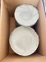 Box lot of decorative glass serving plates - medium