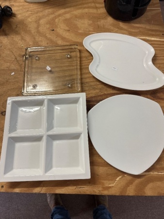 Box lot of serving plates / platters