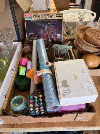 Lot of Assorted Decorative Items and Leather Care Kit