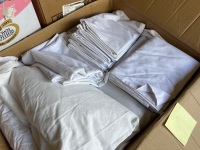 3x Box lot of restaurant table cloths 15 black (1400 x 1400) and 20+ white (1370 x 1370) - 2