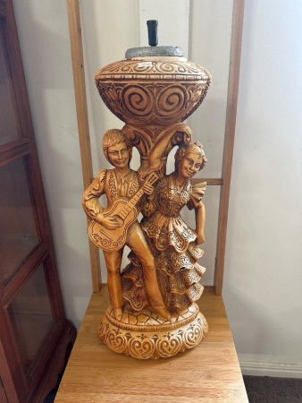 Vintage retro spanish flamenco dancers ashtray stand