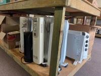 Lot of 6 heaters and small floor fan
