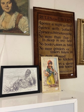 3 x Vintage Style Framed Prints